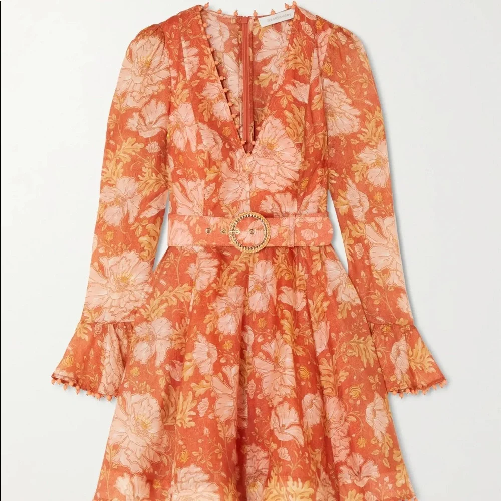 Kaleidoscope belted embellished floral-print linen and silk-blend mini dress - Picture 10 of 10